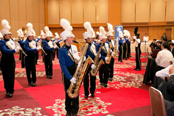 Performance by Seika Girls High School Brass Band iat the dinner co-hosted by National Archives of Japan and Fukuoka Prefecturej