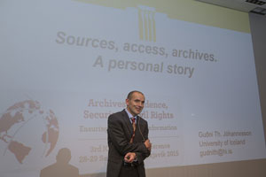 基調講演（ヨウハンネスソン教授）（C）Gunnar Sverrisson, National Archives of Iceland