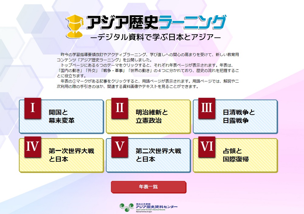 アジア歴史ラーニング　トップページ